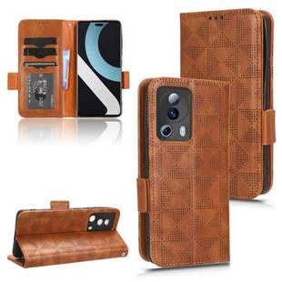 For Xiaomi 13 Lite / Civi 2 / 12 Lite NE Symmetrical Triangle Leather Phone Case(Brown)