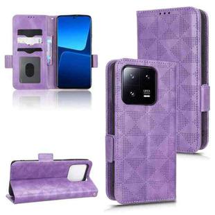 For Xiaomi 13 Symmetrical Triangle Leather Phone Case(Purple)