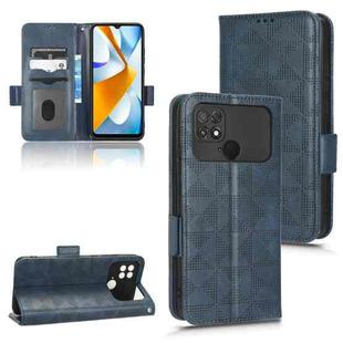 For Xiaomi Poco C40 Symmetrical Triangle Leather Phone Case(Blue)