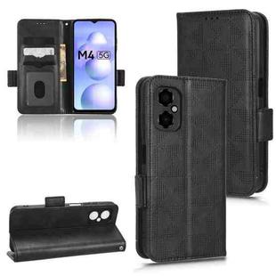For Xiaomi Poco M4 5G Symmetrical Triangle Leather Phone Case(Black)