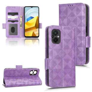 For Xiaomi Poco M5 4G Symmetrical Triangle Leather Phone Case(Purple)