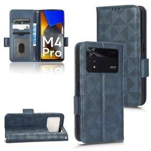For Xiaomi Poco M4 Pro 4G Symmetrical Triangle Leather Phone Case(Blue)