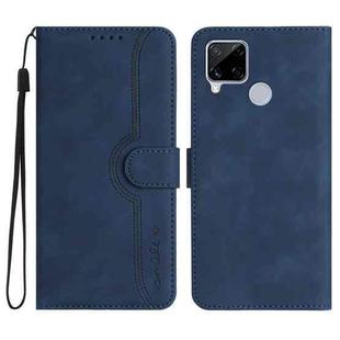 Heart Pattern Skin Feel Leather Phone Case For Realme C15/C12/Narzo 20/7i Global/Narzo 30A/C25/C25s(Royal Blue)