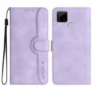 Heart Pattern Skin Feel Leather Phone Case For Realme C15/C12/Narzo 20/7i Global/Narzo 30A/C25/C25s(Purple)