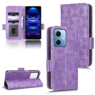 For Xiaomi Redmi Note 12 5G Global Symmetrical Triangle Leather Phone Case(Purple)