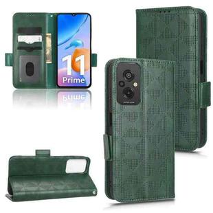 For Xiaomi Redmi 11 Prime 4G Symmetrical Triangle Leather Phone Case(Green)