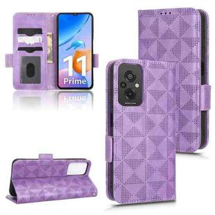 For Xiaomi Redmi 11 Prime 4G Symmetrical Triangle Leather Phone Case(Purple)