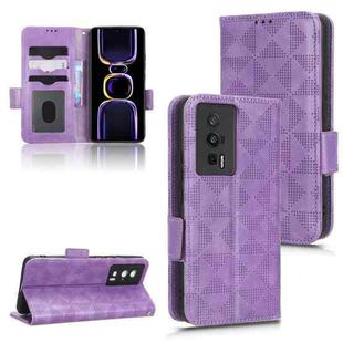 For Xiaomi Redmi K60 5G / K60 Pro Symmetrical Triangle Leather Phone Case(Purple)