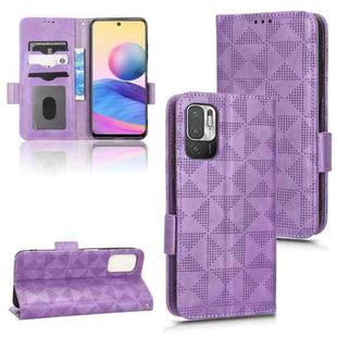 For Xiaomi Redmi Note 10 5G / 10T 5G Symmetrical Triangle Leather Phone Case(Purple)