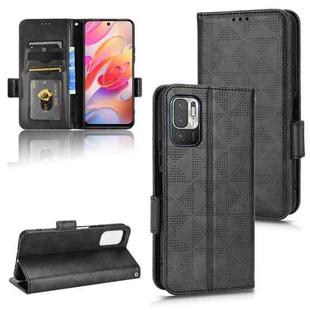 For Xiaomi Redmi Note 10 JE Symmetrical Triangle Leather Phone Case(Black)