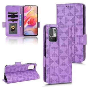 For Xiaomi Redmi Note 10 JE Symmetrical Triangle Leather Phone Case(Purple)