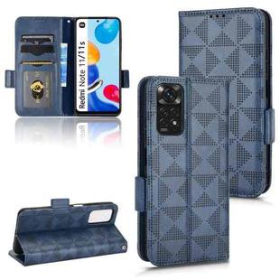 For Xiaomi Redmi Note 11 4G Global Symmetrical Triangle Leather Phone Case(Blue)