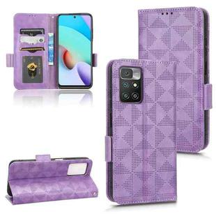 For Xiaomi Redmi 10 5G / Note 11E Symmetrical Triangle Leather Phone Case(Purple)