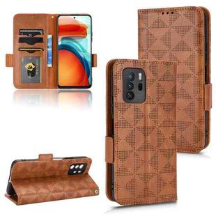 For Xiaomi Redmi Note 10 Pro 5G / Poco X3 GT Symmetrical Triangle Leather Phone Case(Brown)