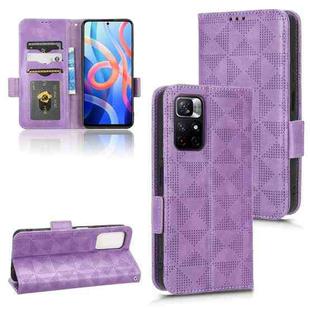 For Xiaomi Redmi 10/Note 11S 5G/Poco M4 Pro 5G Symmetrical Triangle Leather Phone Case(Purple)