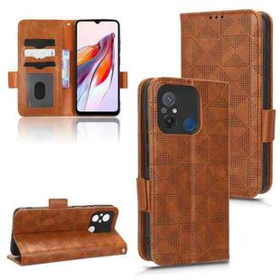 For Xiaomi Redmi 11A 4G Symmetrical Triangle Leather Phone Case(Brown)