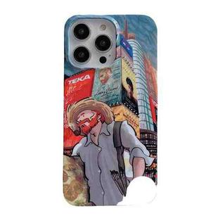 For iPhone 14 Pro Oil Painting Glossy PC Phone Case(Edifice)