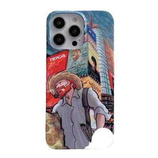 For iPhone 14 Pro Max Oil Painting Glossy PC Phone Case(Edifice)