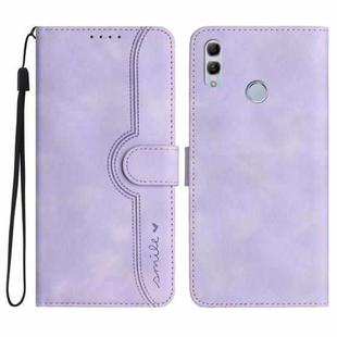 For Honor 10 Lite/Huawei P smart 2019 Heart Pattern Skin Feel Leather Phone Case(Purple)