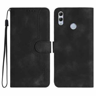 For Honor 10 Lite/Huawei P smart 2019 Heart Pattern Skin Feel Leather Phone Case(Black)