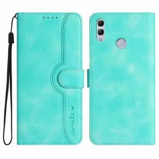 For Honor 10 Lite/Huawei P smart 2019 Heart Pattern Skin Feel Leather Phone Case(Light Blue)