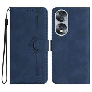 For Honor 70 Heart Pattern Skin Feel Leather Phone Case(Royal Blue)