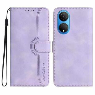 For Honor X7 4G/Play 30 Plus Heart Pattern Skin Feel Leather Phone Case(Purple)