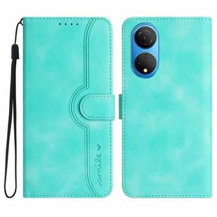 For Honor X7 4G/Play 30 Plus Heart Pattern Skin Feel Leather Phone Case(Light Blue)