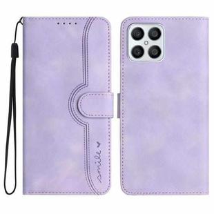 For Honor X8 4G/X30i/Play6T Pro Heart Pattern Skin Feel Leather Phone Case(Purple)