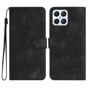 For Honor X8 4G/X30i/Play6T Pro Heart Pattern Skin Feel Leather Phone Case(Black)