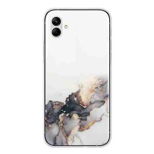 For Samsung Galaxy A04e Hollow Marble Pattern TPU Precise Hole Phone Case(Black)