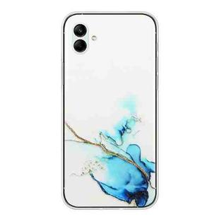 For Samsung Galaxy A04e Hollow Marble Pattern TPU Precise Hole Phone Case(Blue)