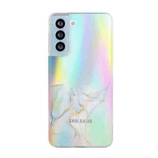 For Samsung Galaxy S23 FE 5G Laser Marble Pattern Clear TPU Protective Phone Case(Grey)