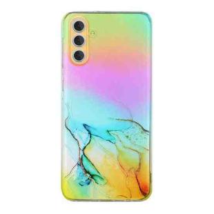 For Samsung Galaxy A05s Laser Marble Pattern Clear TPU Protective Phone Case(Yellow)