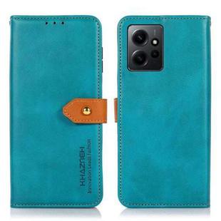 For Xiaomi Redmi Note 12 4G Global KHAZNEH Dual-color Cowhide Texture Flip Leather Phone Case(Blue)