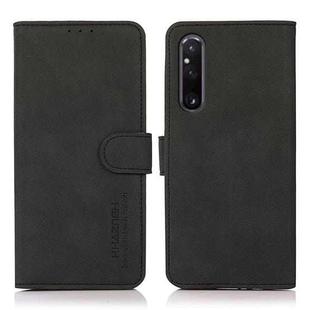 For Sony Xperia 1 V KHAZNEH Matte Texture Leather Phone Case(Black)