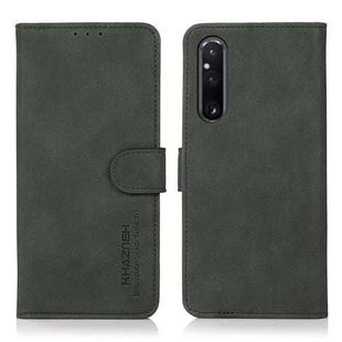 For Sony Xperia 1 V KHAZNEH Matte Texture Leather Phone Case(Green)