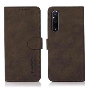 For Sony Xperia 1 V KHAZNEH Matte Texture Leather Phone Case(Brown)