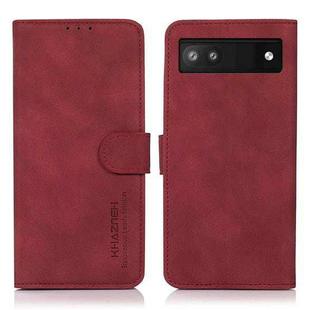 For Google Pixel 7a KHAZNEH Matte Texture Leather Phone Case(Red)