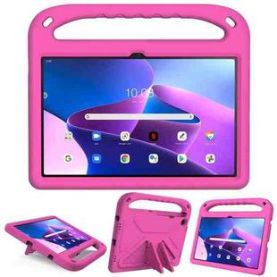 For Lenovo Tab M10 Plus 10.6 3rd Gen 2022 Handle EVA Shockproof Tablet Case with Holder(Rose Red)