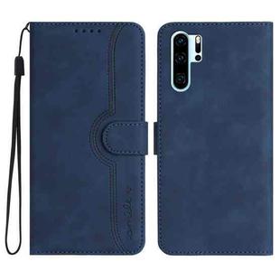 For Huawei P30 Pro Heart Pattern Skin Feel Leather Phone Case(Royal Blue)