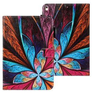 For iPad 10.2 Cross Texture Painted Horizontal Leather Case with Sleep / Wake-up Function & Card Slot & Holder & Wallet(Colorful Flower)