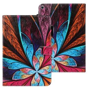 For Galaxy Tab A 8.0 (2019) T290 Cross Texture Painted Horizontal  Leather Case with Sleep / Wake-up Function & Card Slot & Holder & Wallet(Colorful Flower)