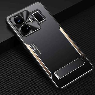 For Realme GT Neo5 Blade Series TPU + Titanium Alloy Phone Case with Holder(Black Gold)