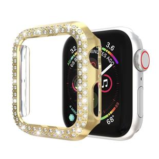 For Apple Watch Series 3 & 2 & 1 38mm  Double Row Diamonds PC Protective Case(Gold)