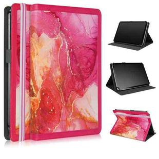 For 10 inch Marble Pattern Stitching Leather Tablet Case(Pink)