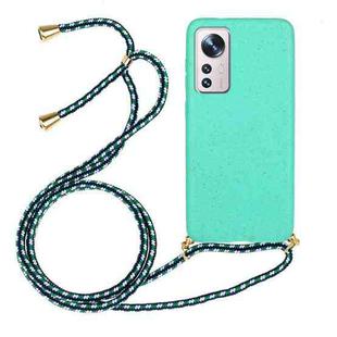 For Xiaomi 12 / 12X Wheat Straw Material + TPU Phone Case with Lanyard(Green)