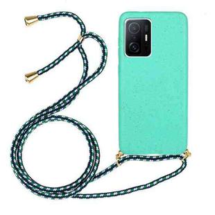 For Xiaomi 11T / 11T Pro Wheat Straw Material + TPU Phone Case with Lanyard(Green)