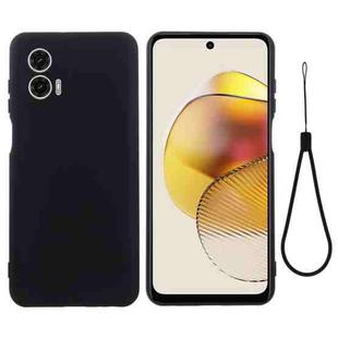 For Motorola Moto G53 5G Pure Color Liquid Silicone Shockproof Phone Case(Black)