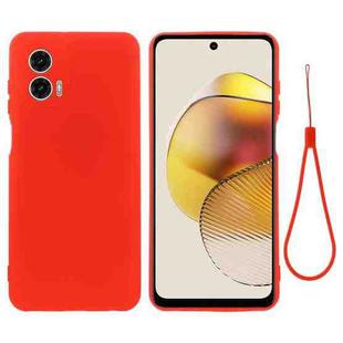 For Motorola Moto G73 Pure Color Liquid Silicone Shockproof Phone Case(Red)